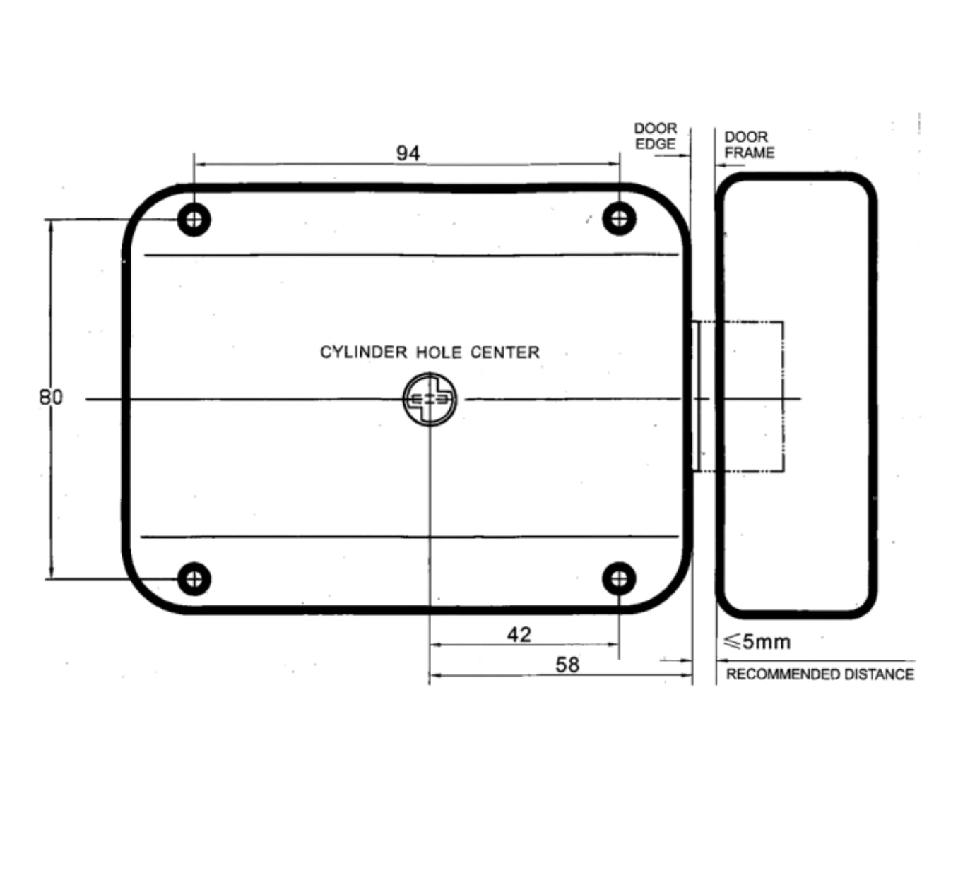 CDVI MV Series Motorised Deadbolt Electric Rim Lock