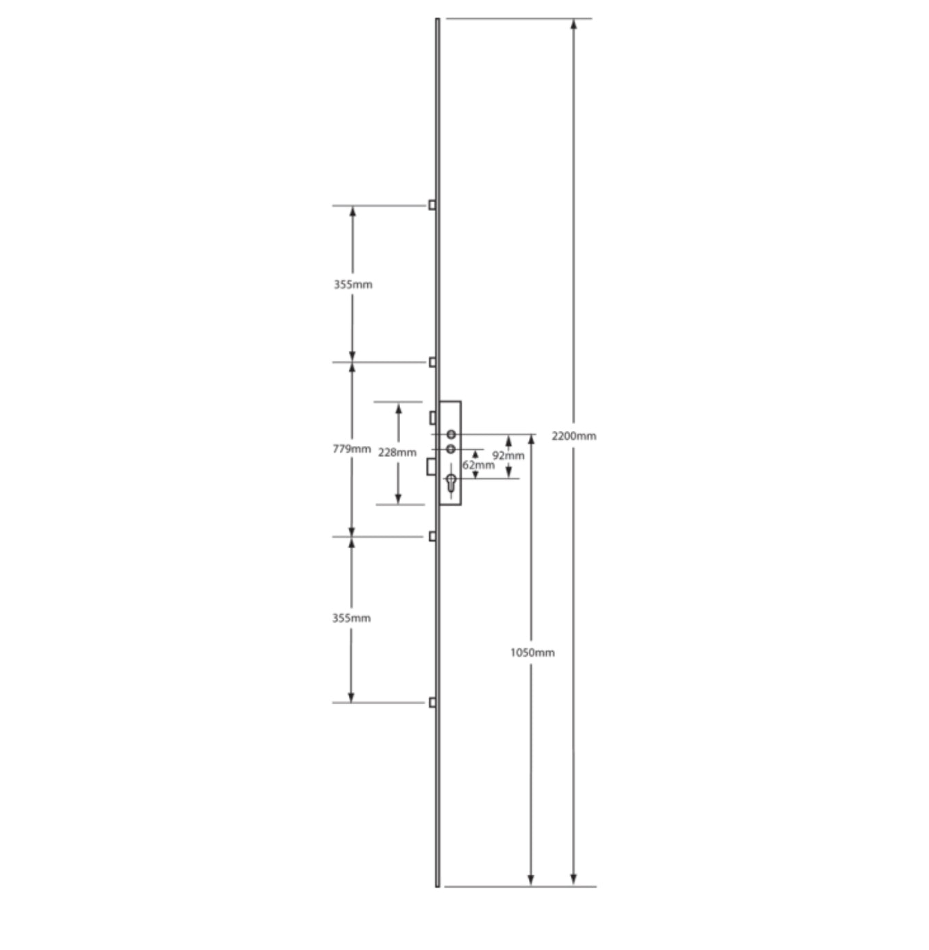 MILA Master Lever Operated Latch & Deadbolt Twin Spindle - 4 Roller