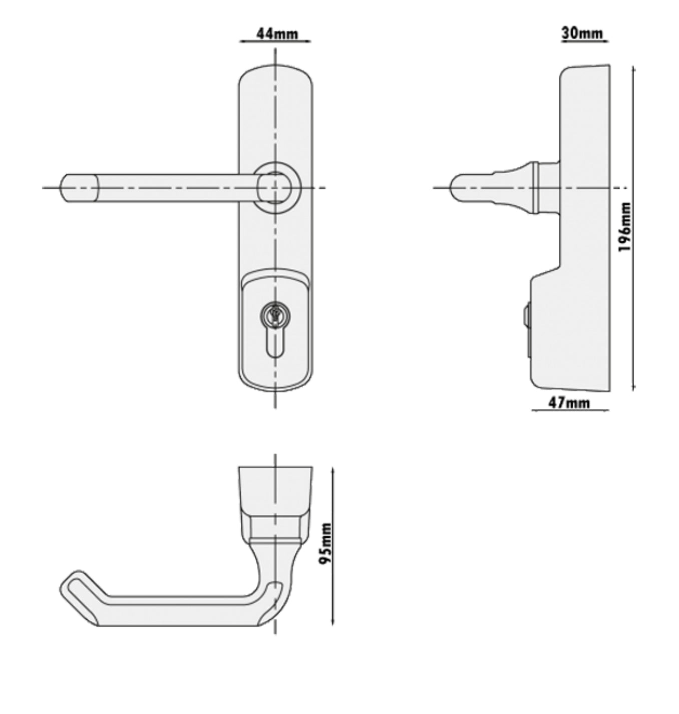 EXIDOR 500 Euro Lever Operated UPVC Door Exit Device