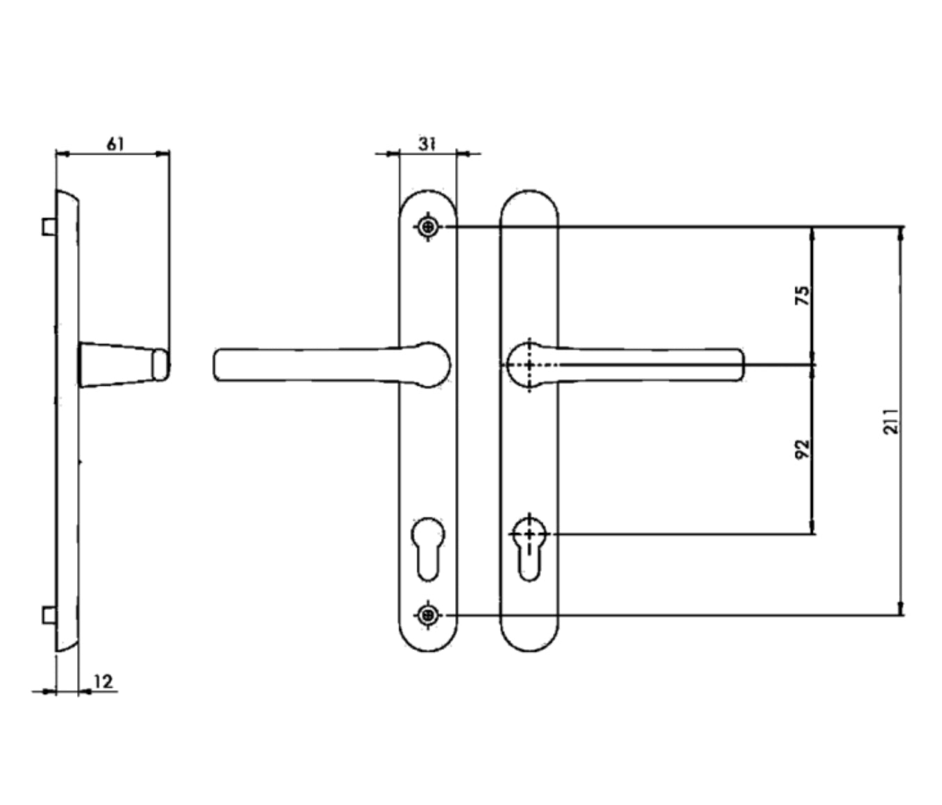 AVOCET Affinity Plus 92 Lever/Lever UPVC Furniture - Long