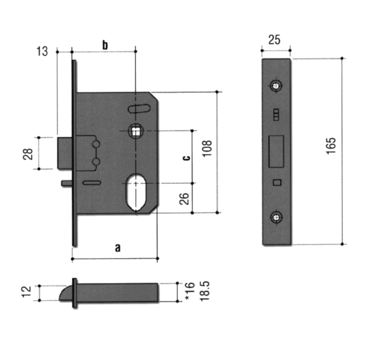 ASEC Euro / Oval Nightlatch Case