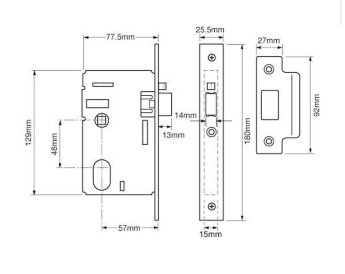 UNION L2341 Oval Nightlatch Case