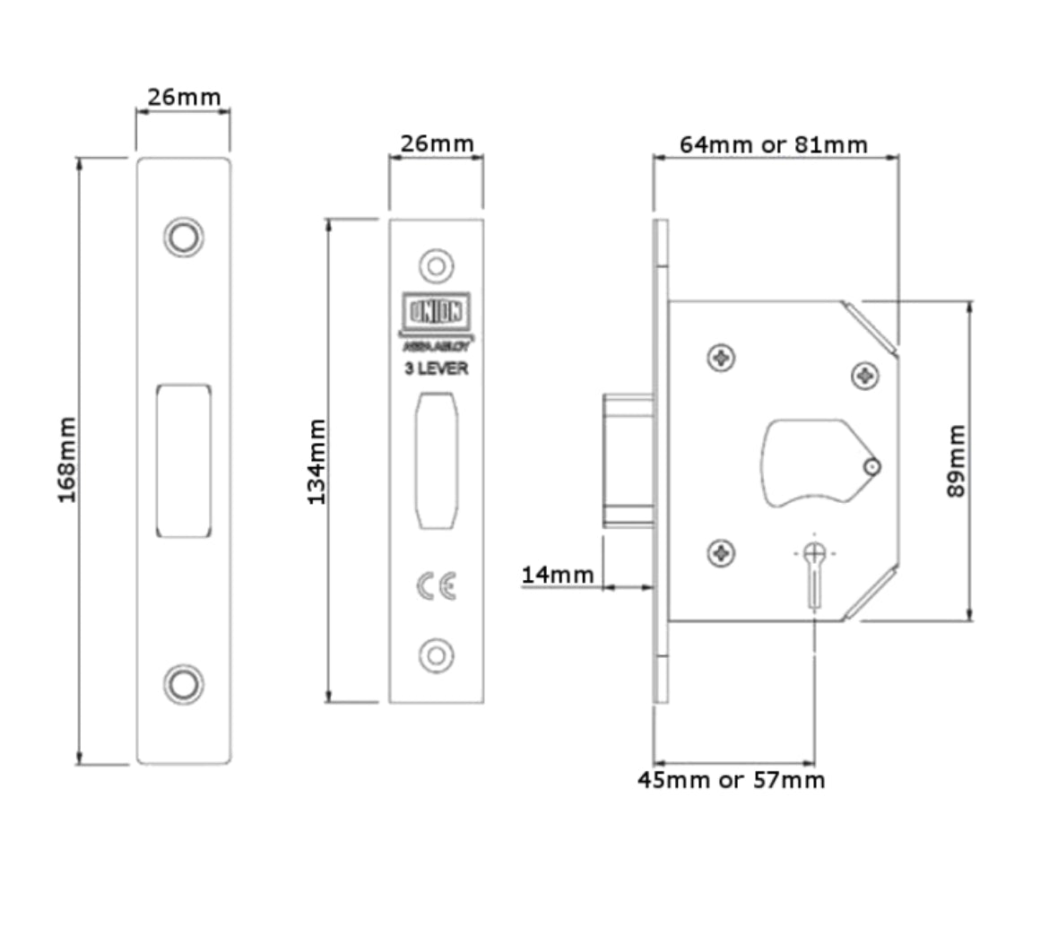 UNION J2103 StrongBOLT 3 Lever Deadlock