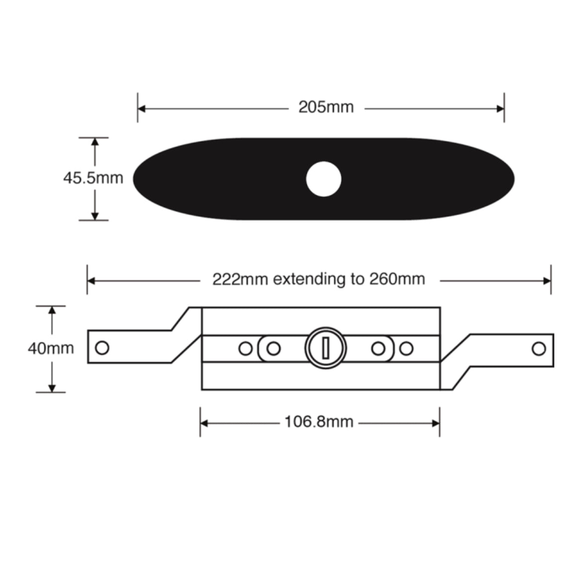 STEEL-LINE SLINE0010Inline Steel Roller Door Lock