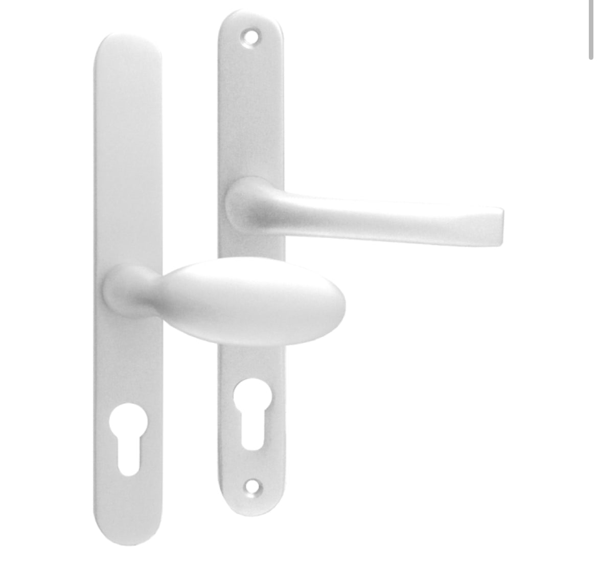 MILA Prolinea 92/62 Offset Lever/Pad UPVC Furniture - 240mm Backplate