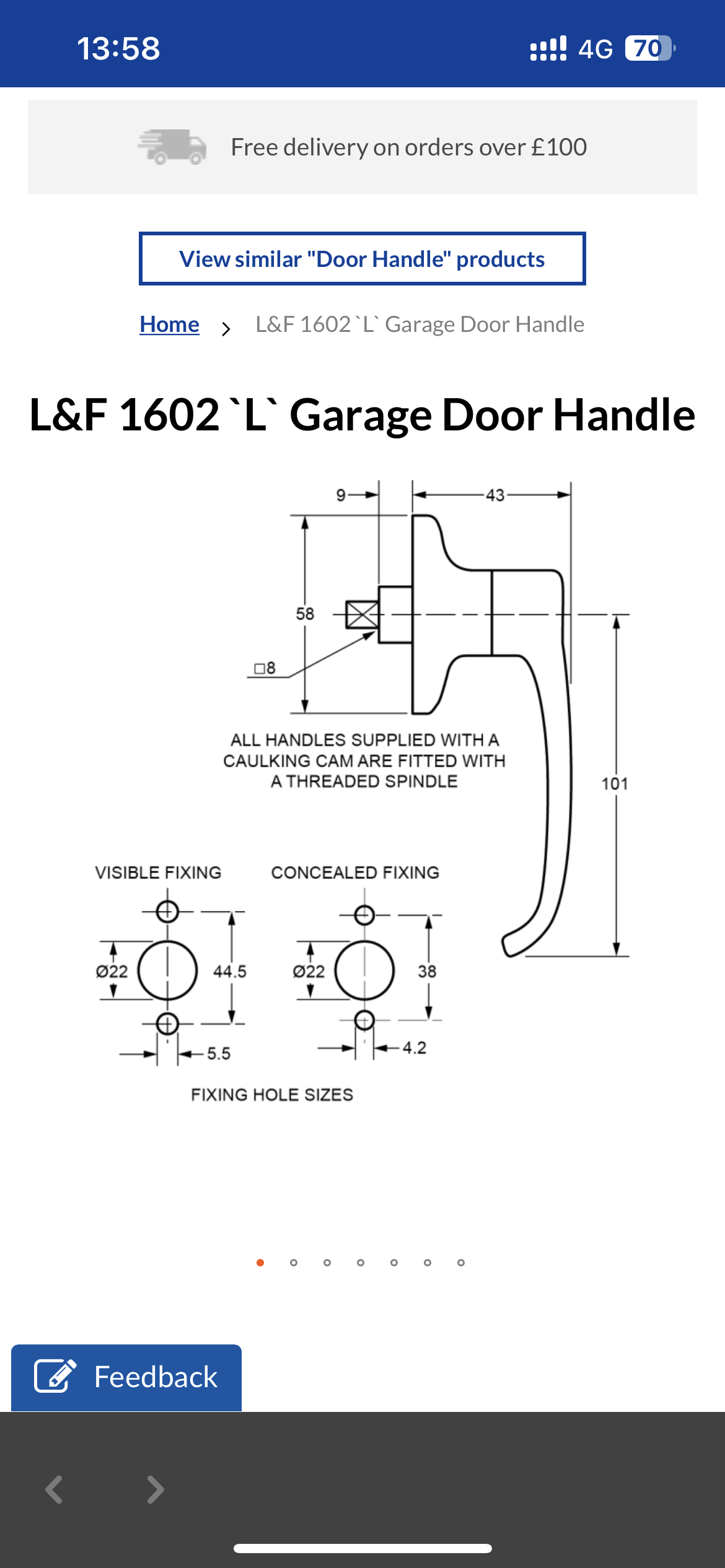 L&F`L` Garage Door Handle