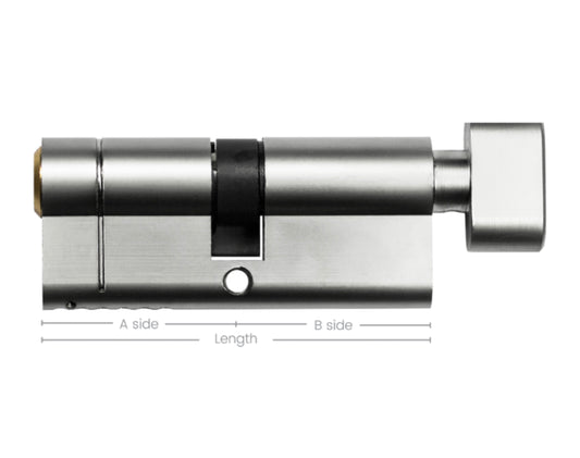 ASEC Vital 6 Pin Key & Turn Euro Duel Finish Snap Resistant Cylinder