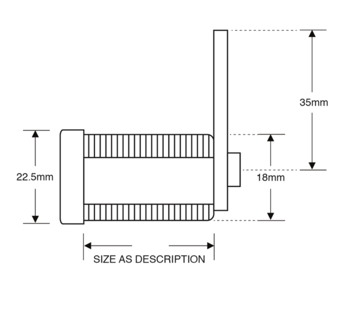 ASEC Round Master Keyed Nut Fix Camlock 90°