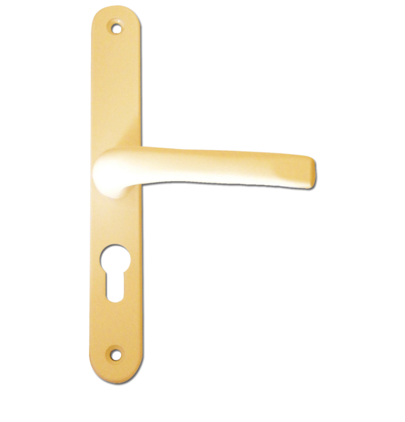 ASEC 48 Lever/Lever UPVC Furniture - 230mm Backplate Gold