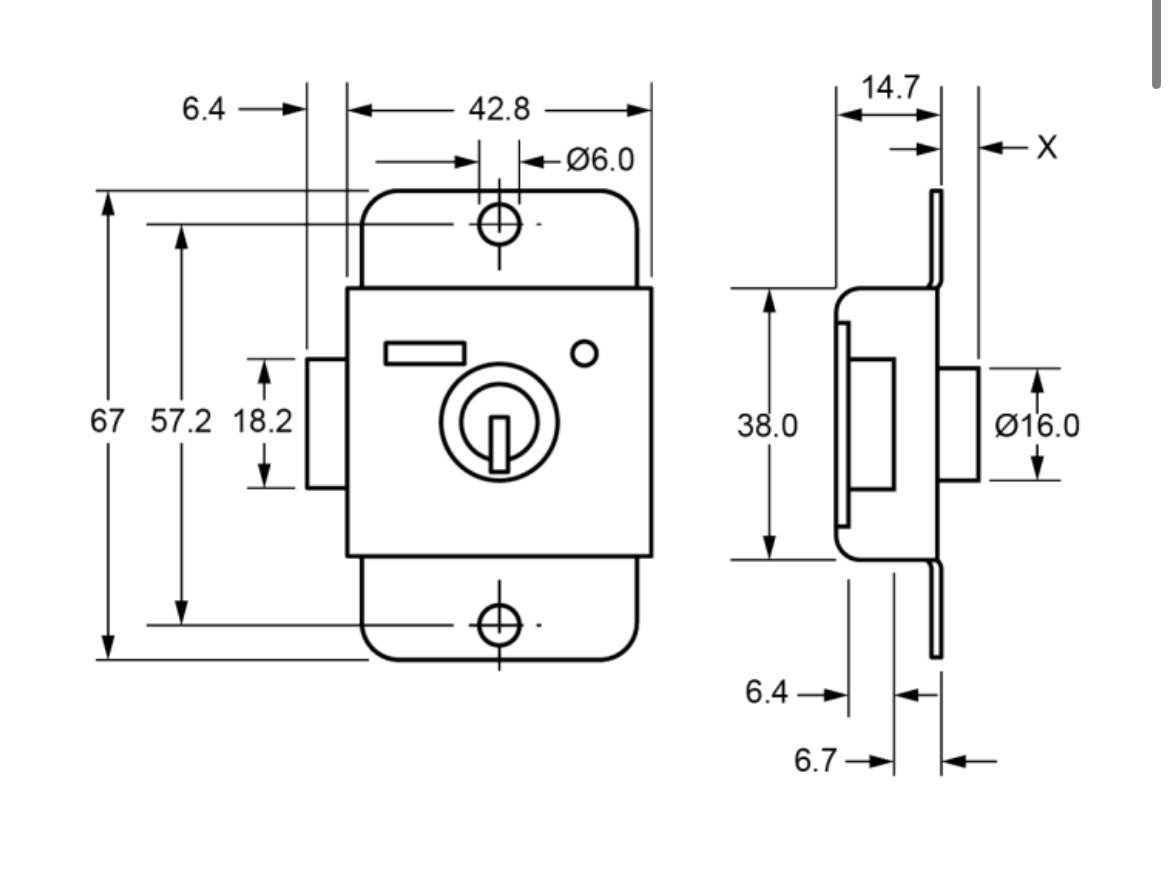 L&F 2303 7 Lever Springbolt Locker Lock