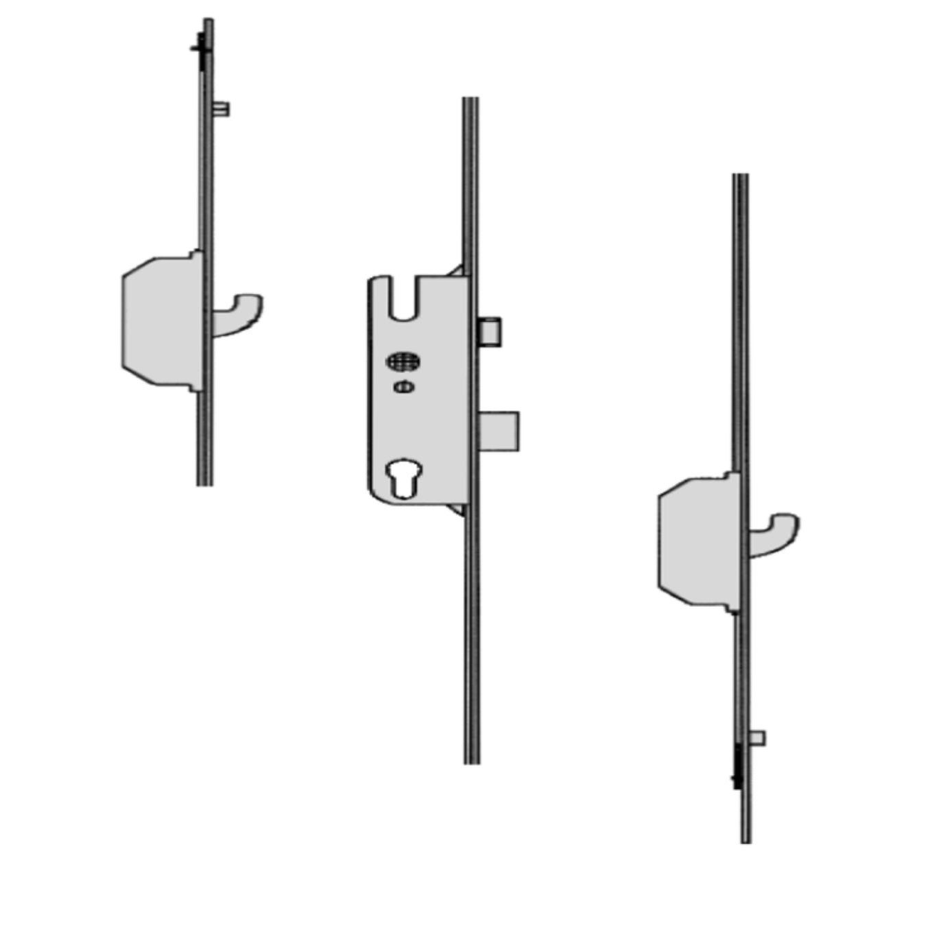 GU Secury Europa 2R/2SH 1050 Multipoint Lock - 2 Hook 2 Roller