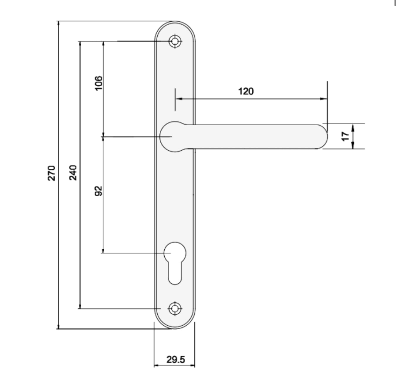 FAB & FIX Blenheim Inline Lever / Lever 92PZ