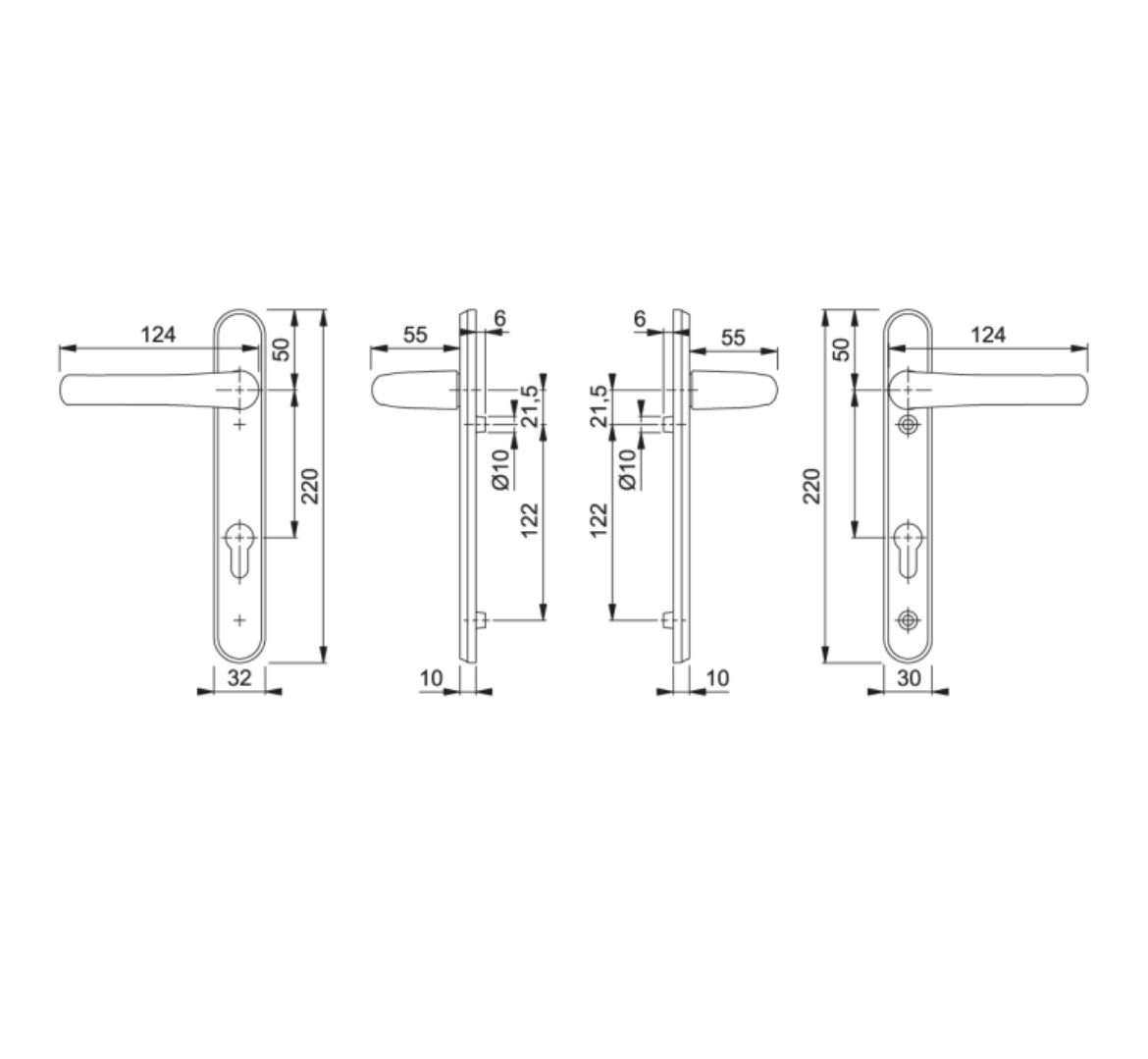 HOPPE Tokyo 92mm UPVC Lever Door Furniture 1710RH/3370N/3360N