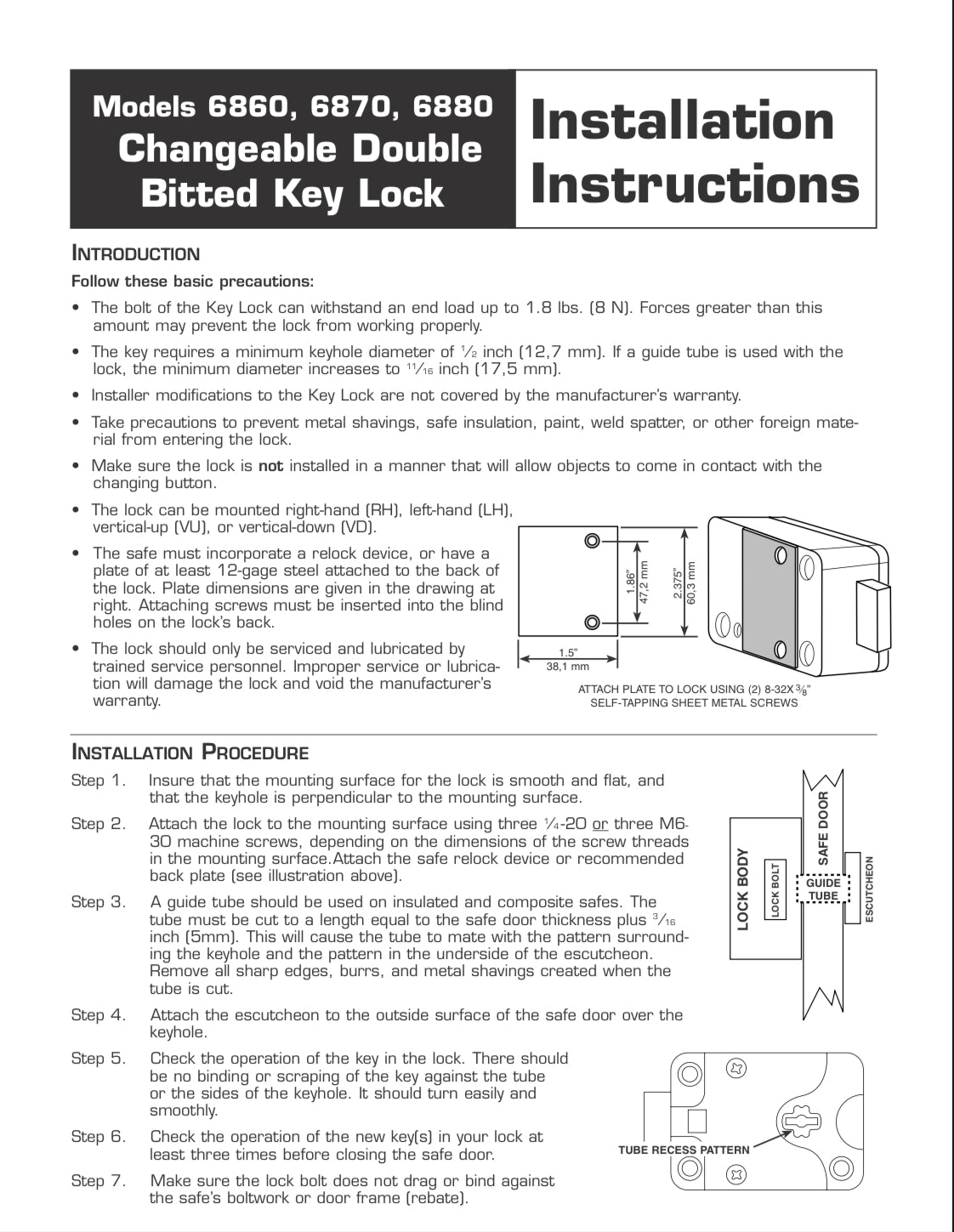 SARGENT & GREENLEAF 6880 Safe Lock