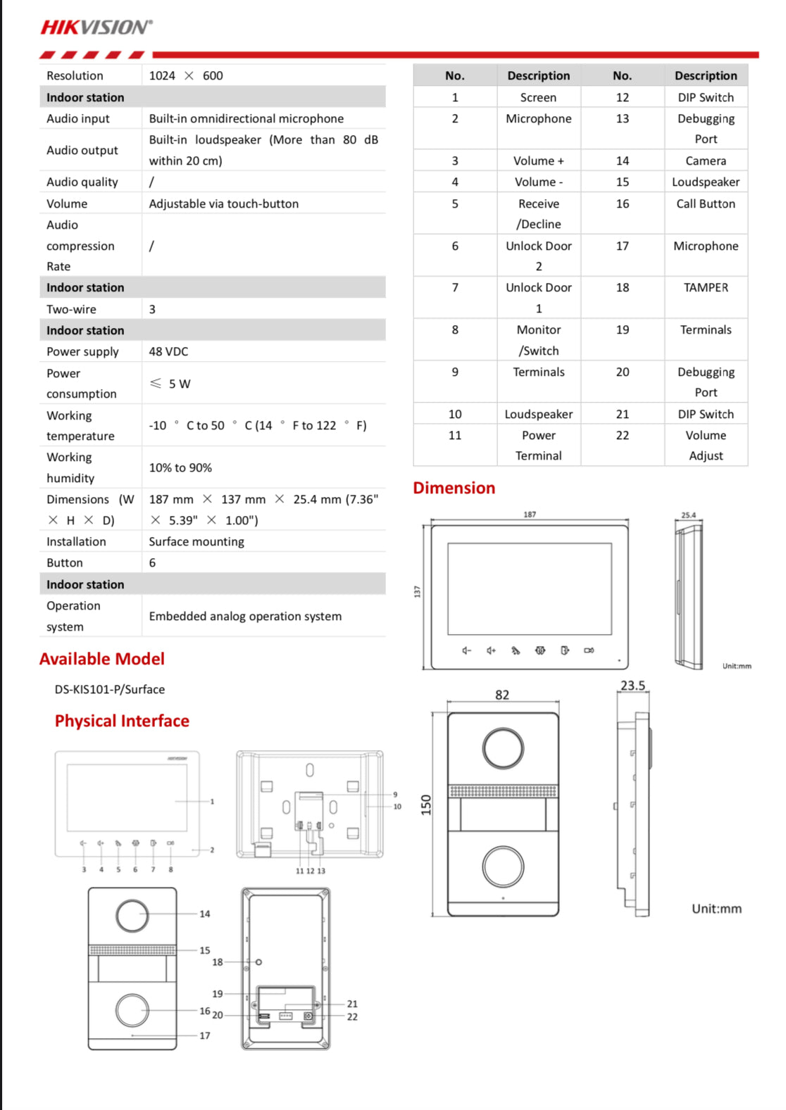 DS-KIS101-P/SURFACE