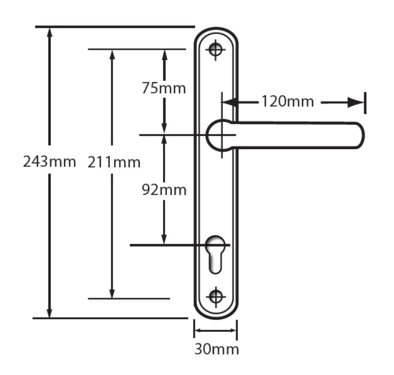 FAB & FIX Balmoral 92PZ Lever/Lever UPVC Furniture