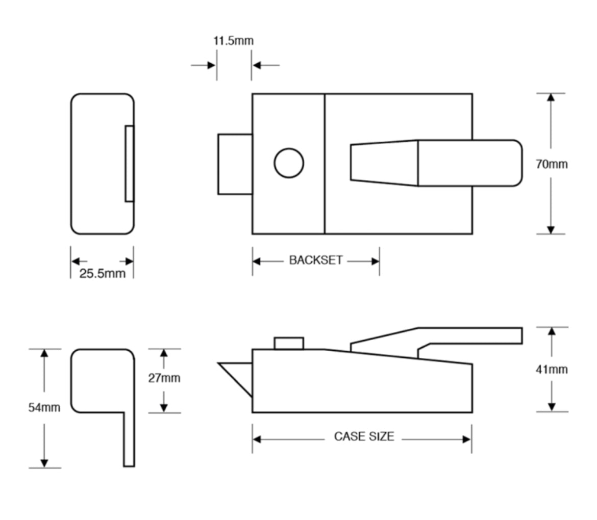 ASEC AS14 & AS18 Non-Deadlocking Nightlatch