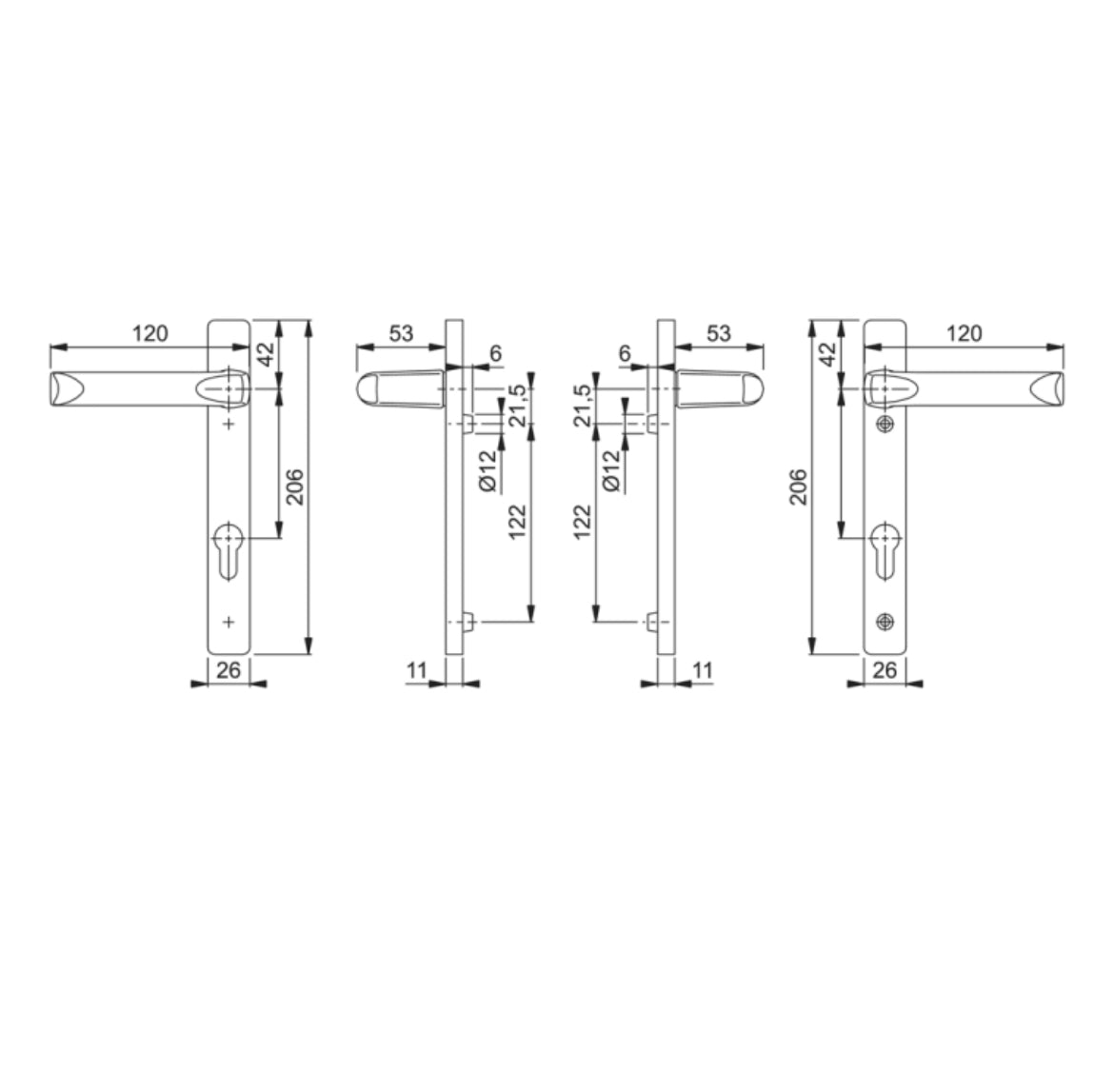 HOPPE London UPVC Lever Door Furniture 113P/366M