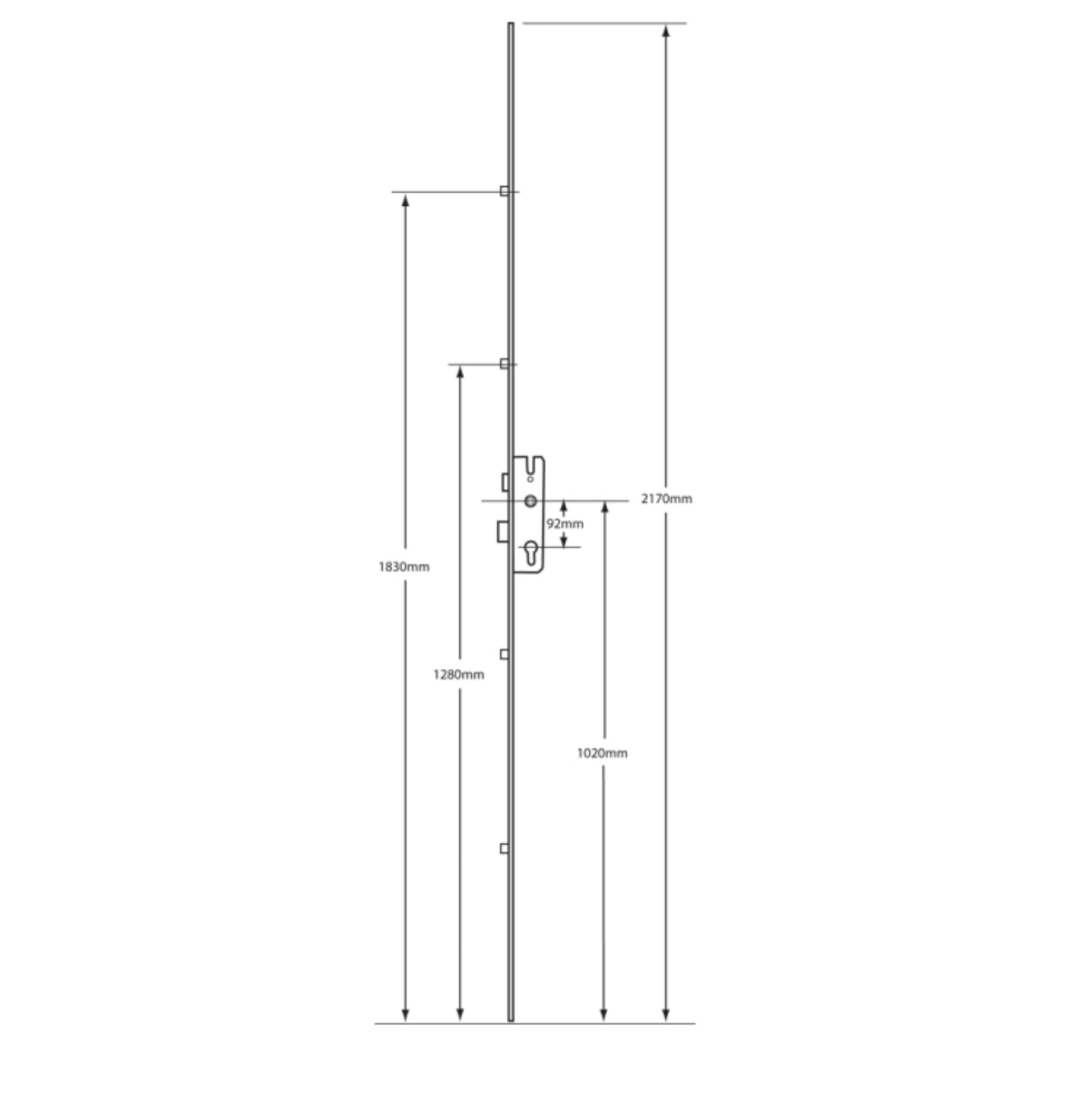 KFV Key Operated Latch & Deadbolt - 4 Roller