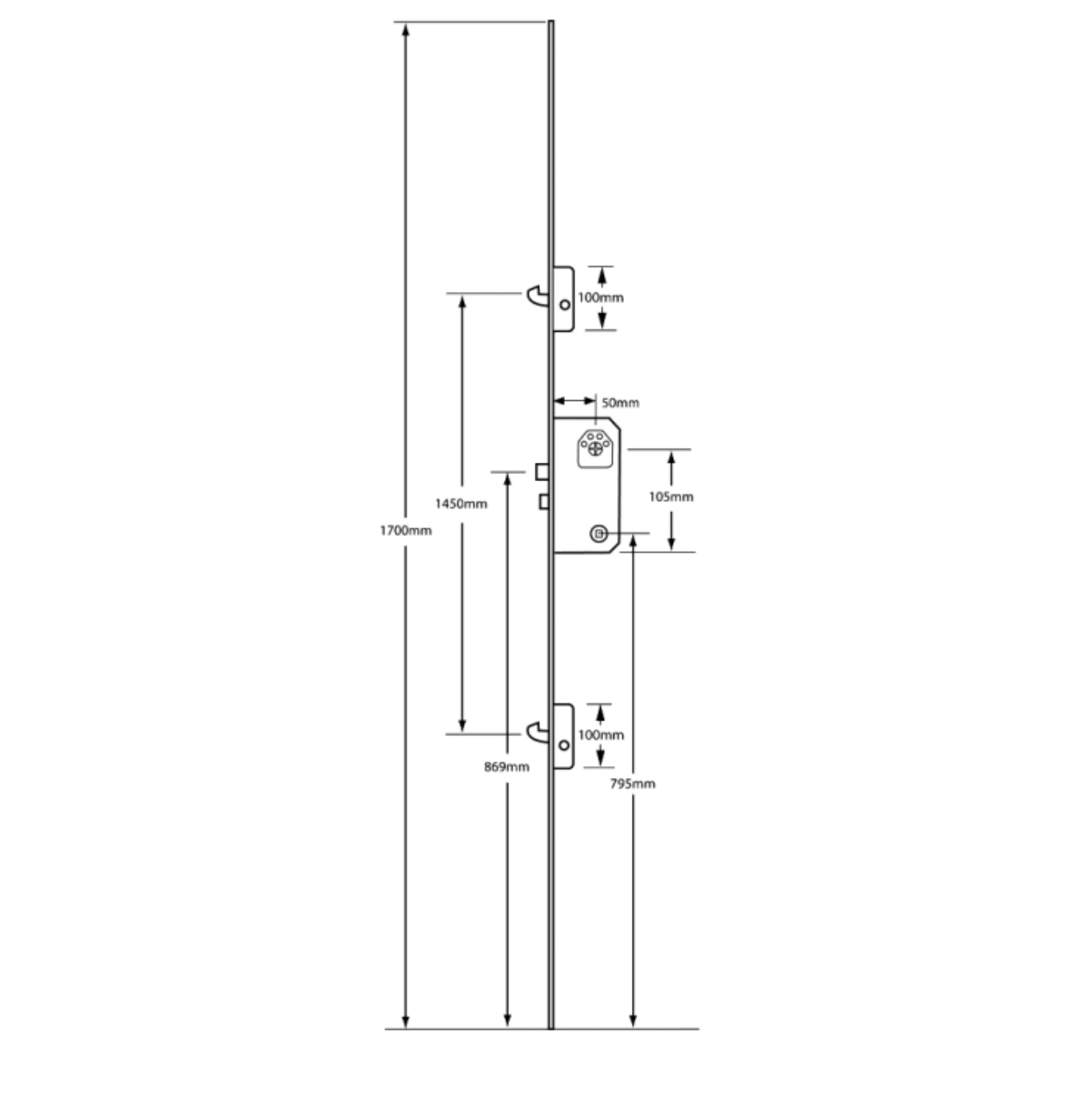 FIX 2025 Lever Operated 105PZ Latch & Deadbolt Scandinavian Cylinder - 2 Deadbolt