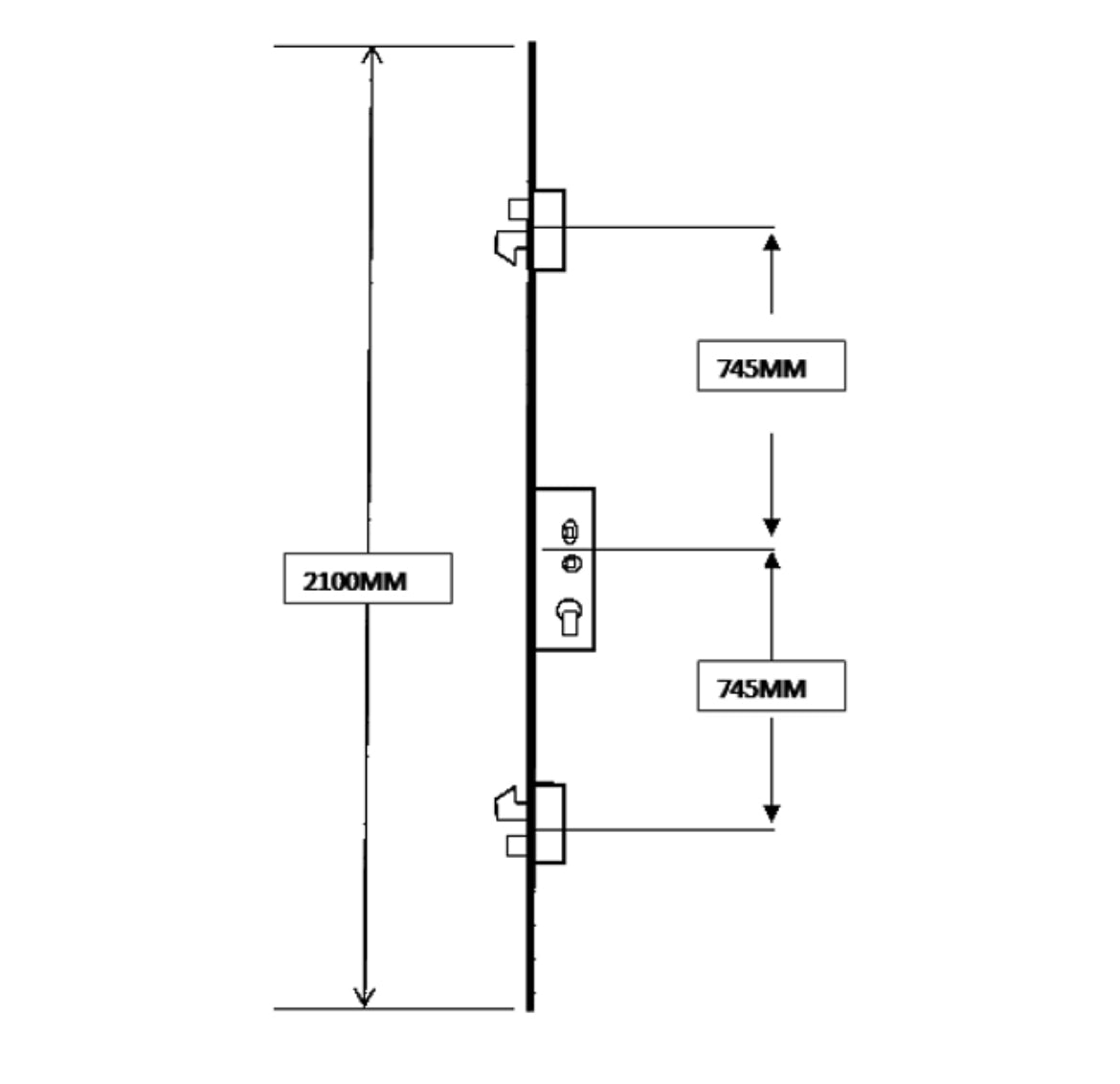 SAFEWARE 8 Lever Operated Latch & Hookbolt Twin Spindle - 2 Hook 2 Bolt