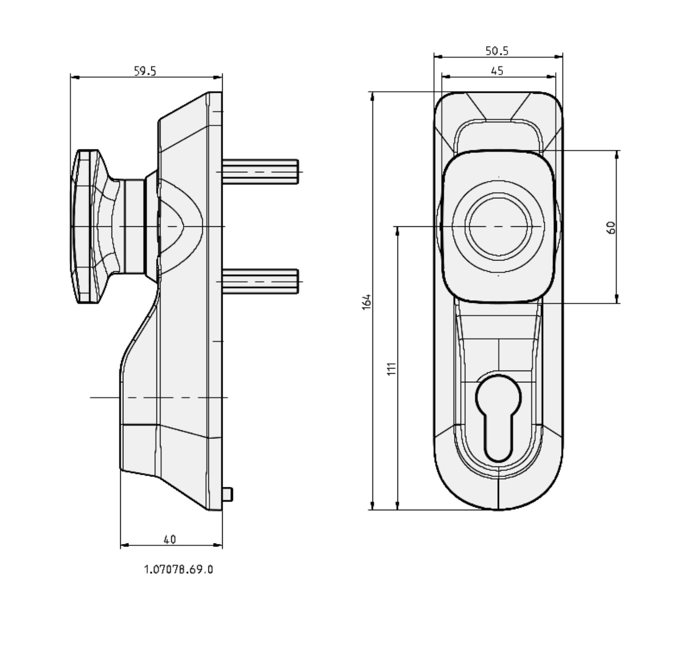 BRITON 1413EKE Knob Operated Outside Access Device