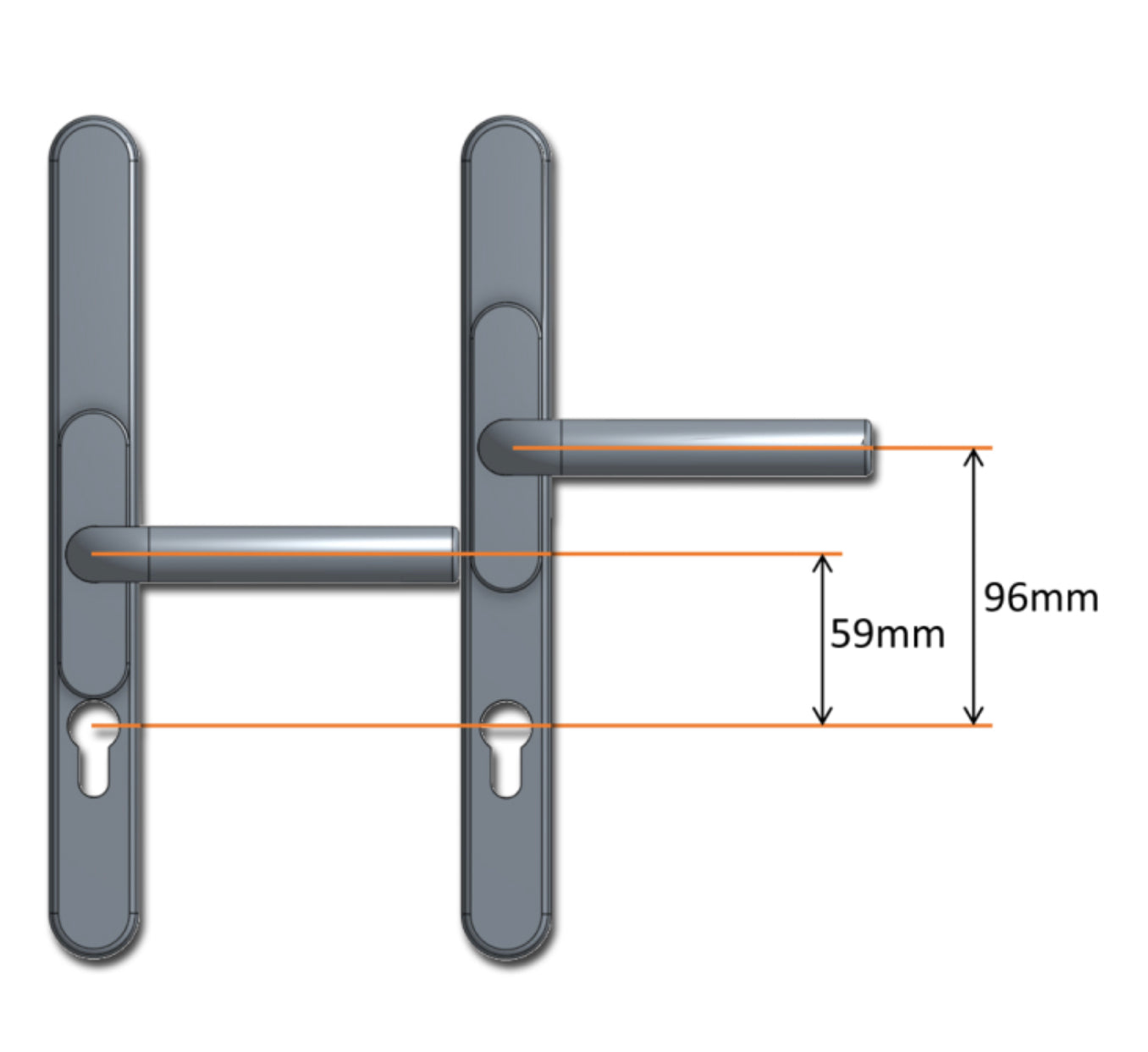 CHAMELEON Pro 59-96mm Centres Adaptable Handle Measurments