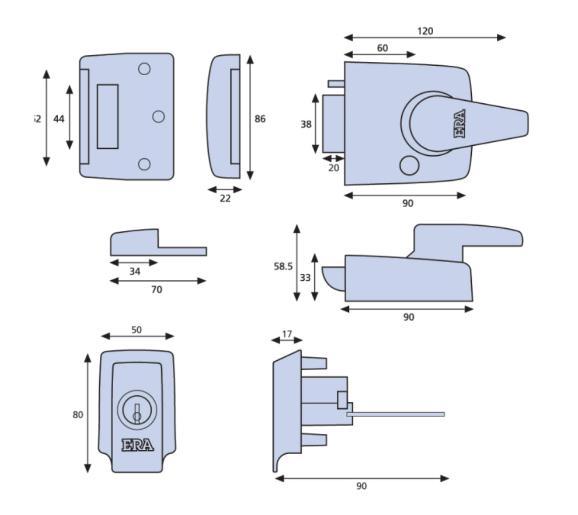 ERA 1530 & 1730 BS8621:2004 Auto Deadlocking Escape Nightlatch