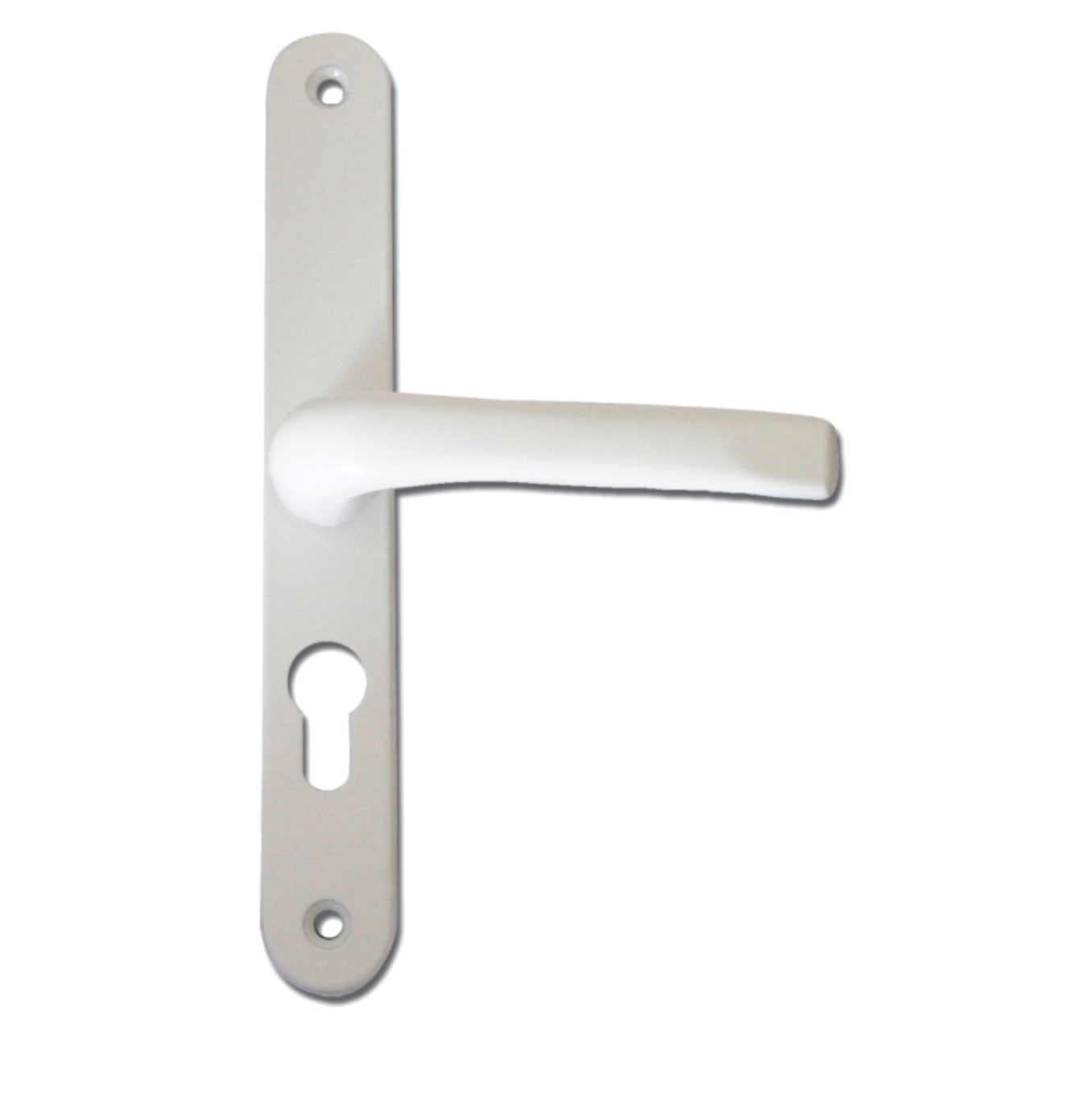 ASEC 48 Lever/Lever UPVC Furniture - 230mm Backplate White