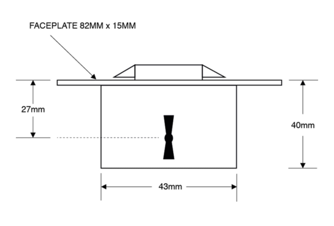 ASEC 185 2 Lever Desklock Dimensions